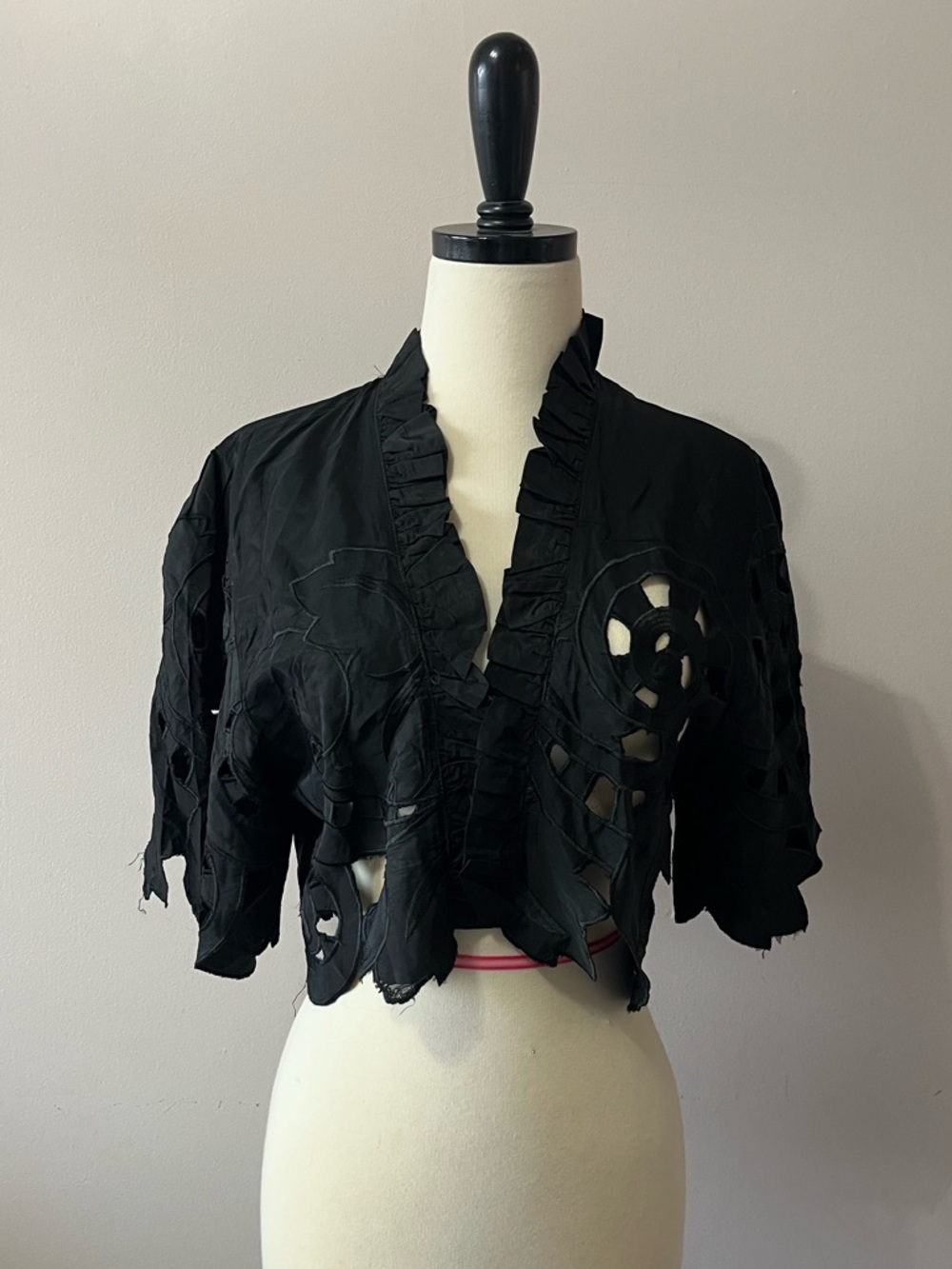 Black Cropped Cutout Women's Bolero